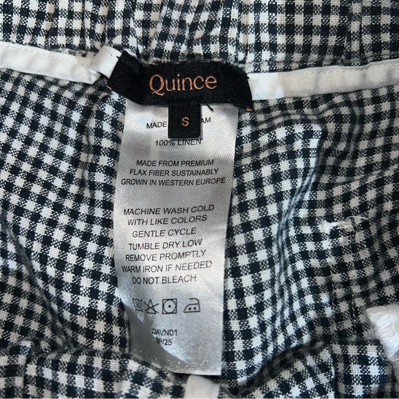 Quince Womes 100% Linen Gingham Pants Size S Sustainable Lightweight Breathable - Picture 10 of 12